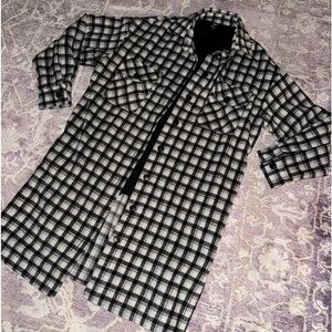Flannel Trench Coat - Size Medium